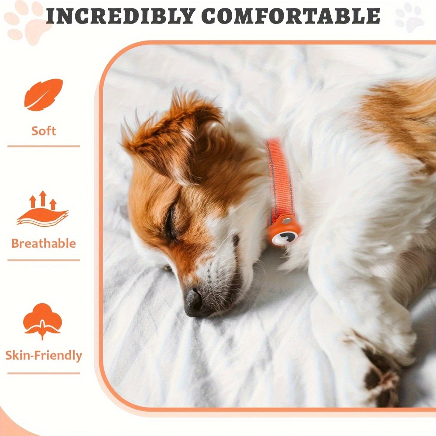 Airtag Dog Collar, Air Tag Waterproof Dog Collar With Airtag Holder, Reflective Airtag Dog Collar With Soft Padding For Small, Medium And Large Dogs