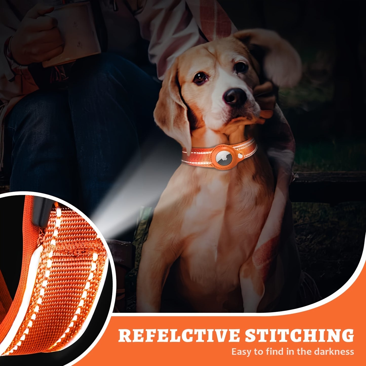 Airtag Dog Collar, Air Tag Waterproof Dog Collar With Airtag Holder, Reflective Airtag Dog Collar With Soft Padding For Small, Medium And Large Dogs
