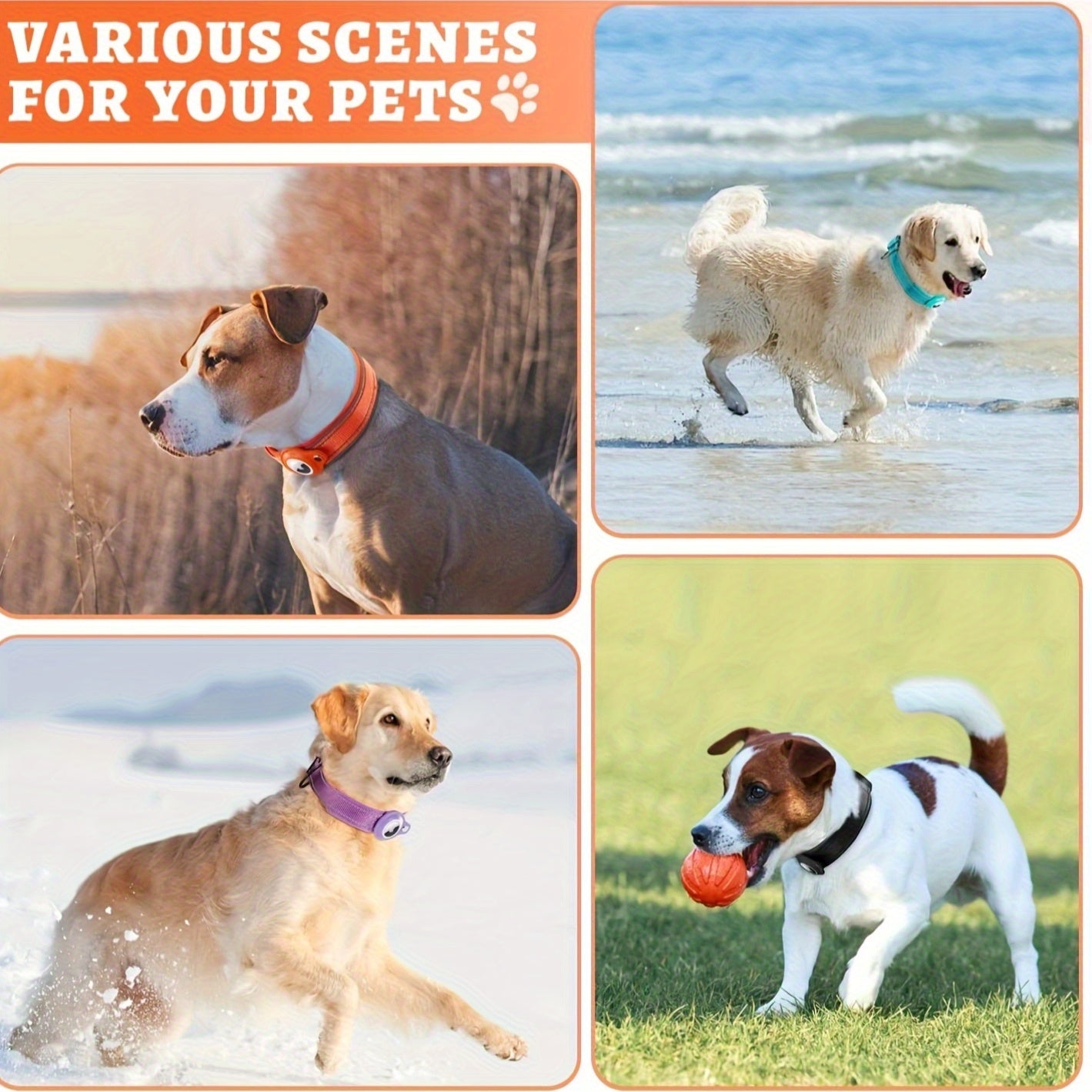 Airtag Dog Collar, Air Tag Waterproof Dog Collar With Airtag Holder, Reflective Airtag Dog Collar With Soft Padding For Small, Medium And Large Dogs