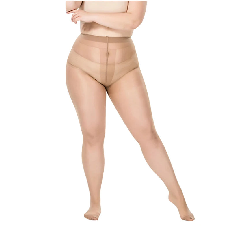 Summer Thin Large Size Tights Anti-hook Tear Resistant Super Elastic Magical T Crotch Seamless Pantyhose Plus Size Nylons Lady