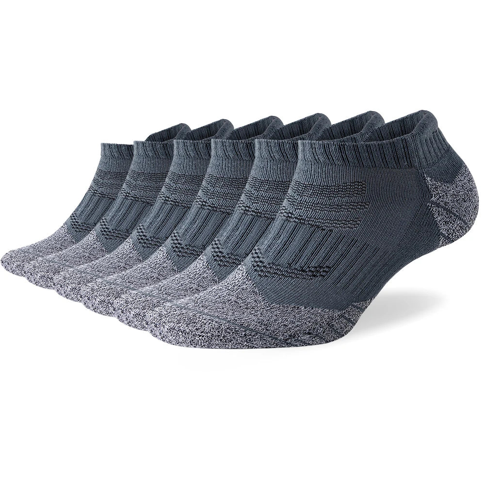 6 Pairs Lot Pack Men's Sports Socks Thick Cushioned Mesh Breathable Comfortable Ear Male Athletic Low Cut Running Ankle Socks