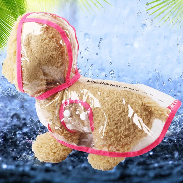Waterproof And Fashionable PU Transparent Raincoat For Pets Small And Medium-Sized Dog Two-legged Dog New Cat Raincoat