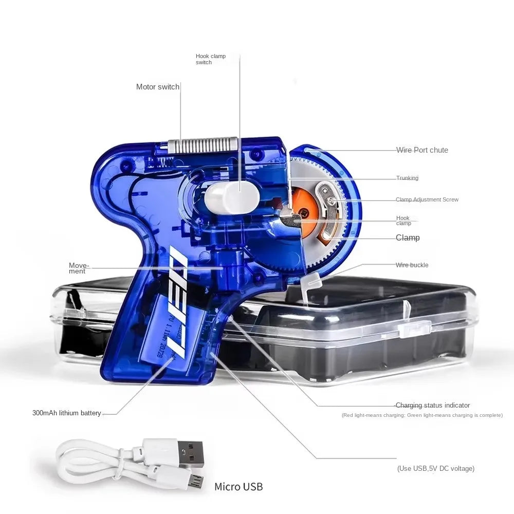 USB Electric Automatic Fishing Hook Tying Device Quick Tiers Tool for Lure Fishing Knot Machine