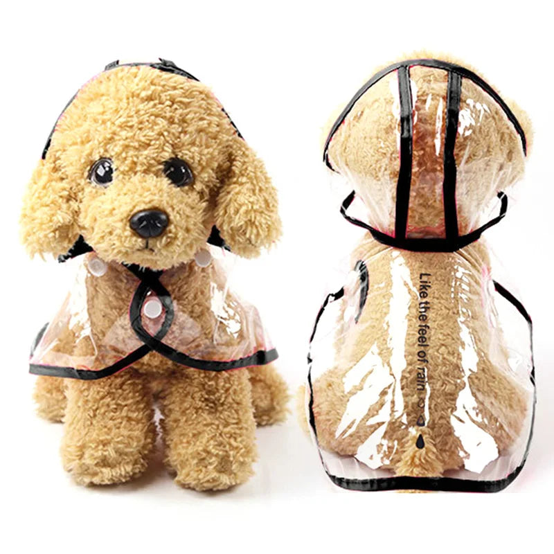 Waterproof And Fashionable PU Transparent Raincoat For Pets Small And Medium-Sized Dog Two-legged Dog New Cat Raincoat