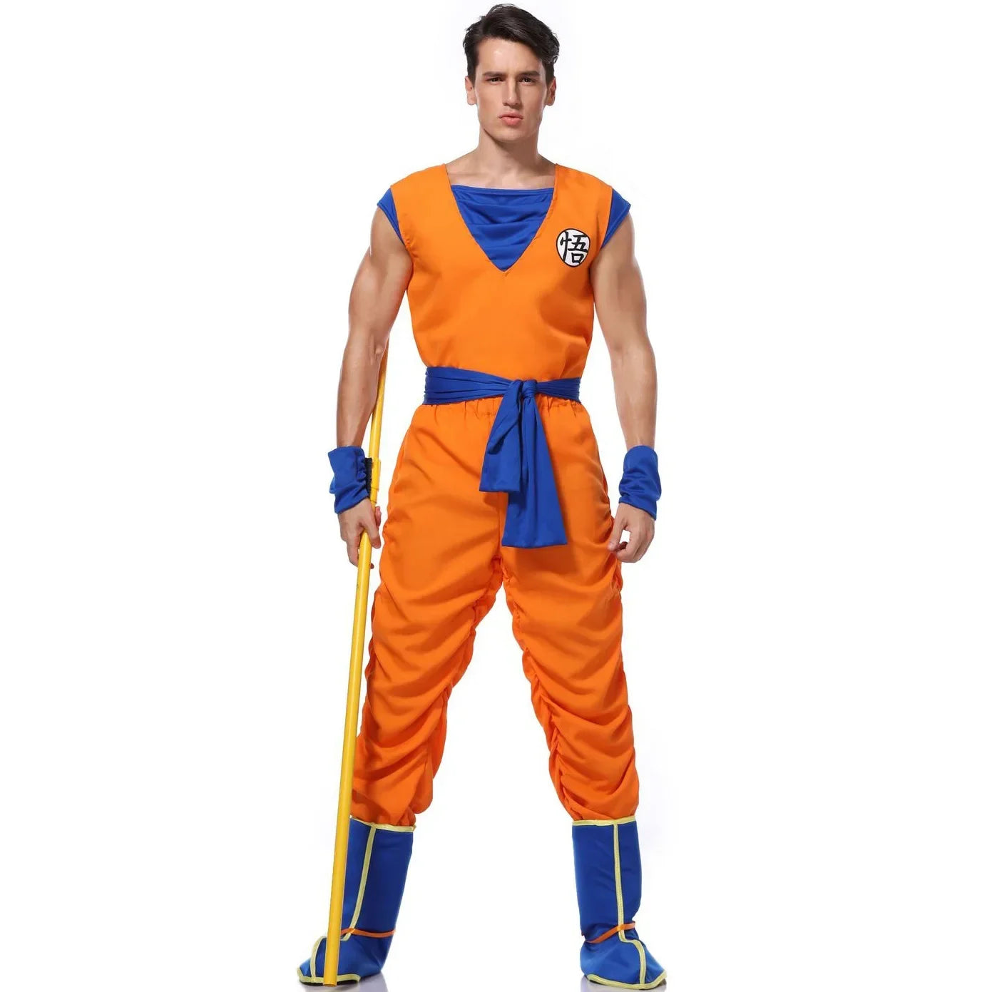 Adult Man Halloween Japanese Anime Son Goku Cosplay Costume Superheroes Role Play Orange Jumpsuit Fancy Dress Up