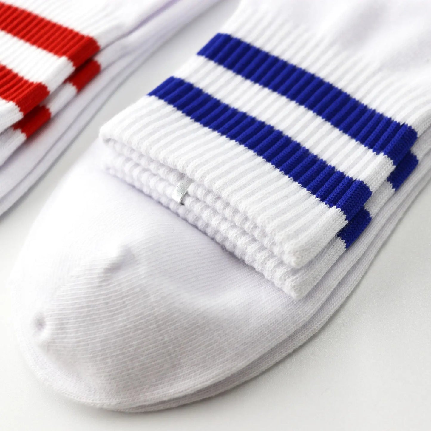 Vintage Two Stripes Sports Cotton Men Ankle Socks Streetwear Hiphop Skate Hiphop Athletic White Black Shcool Designer Punk Boy