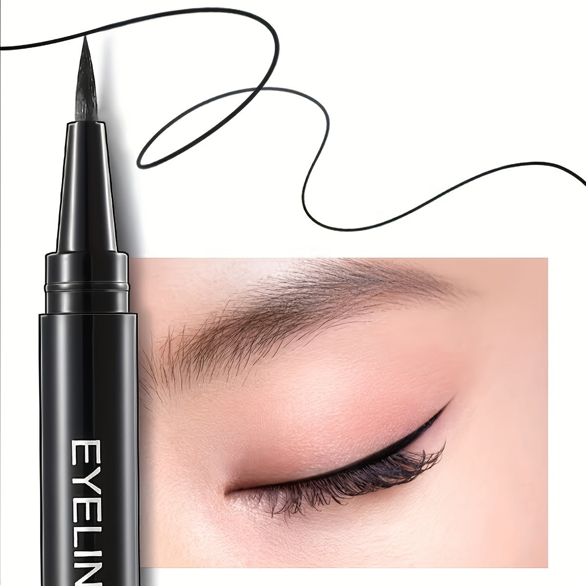3pcs Black Liquid Eyeliner Pens - Quick Dry, Waterproof & Sweatproof, Smudge-Proof for Beginners, Ultra-Fine Tip, Long-Lasting Makeup Hold, Perfect for Festivals & Gifts