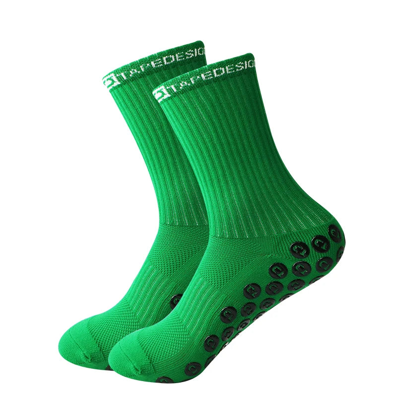 TD Anti-Slip Grip Socks Powerful Grip Football Socks Breathable Mens Sports Socks One Size Fits All