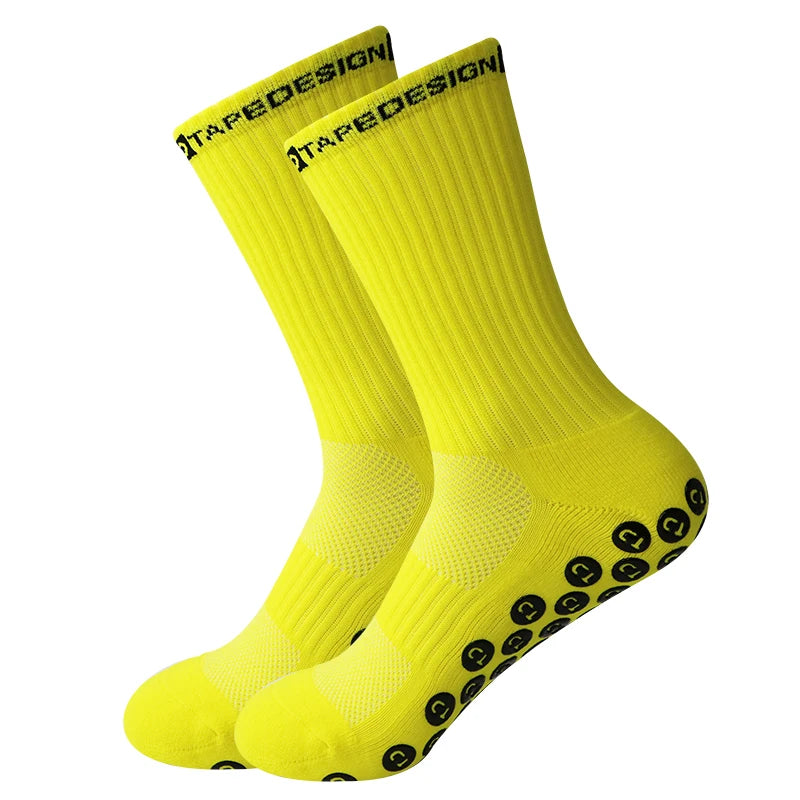 TD Anti-Slip Grip Socks Powerful Grip Football Socks Breathable Mens Sports Socks One Size Fits All