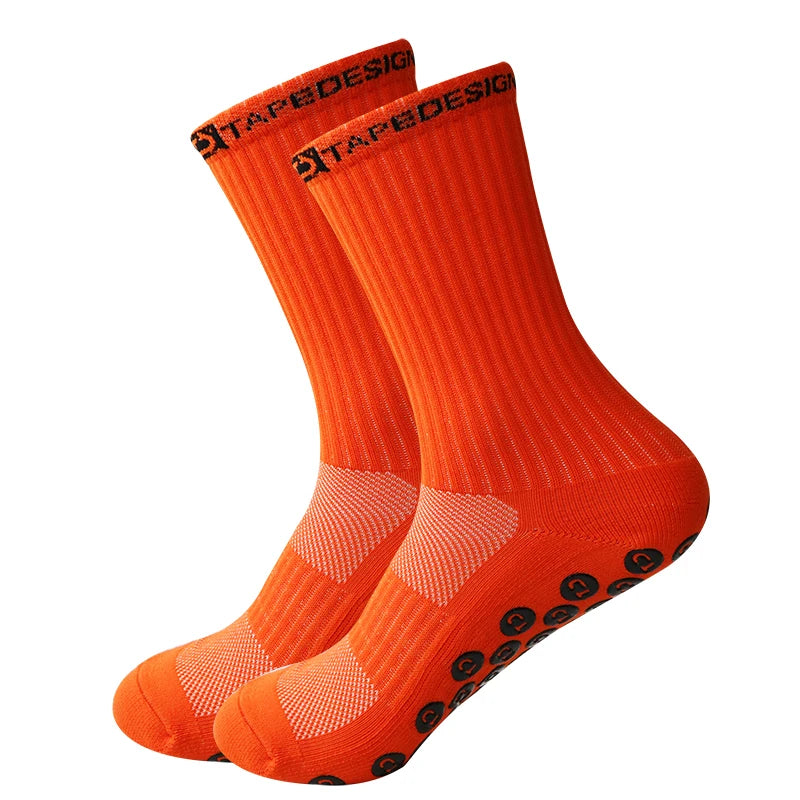 TD Anti-Slip Grip Socks Powerful Grip Football Socks Breathable Mens Sports Socks One Size Fits All