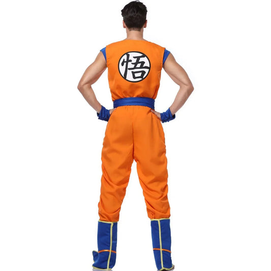 Adult Man Halloween Japanese Anime Son Goku Cosplay Costume Superheroes Role Play Orange Jumpsuit Fancy Dress Up
