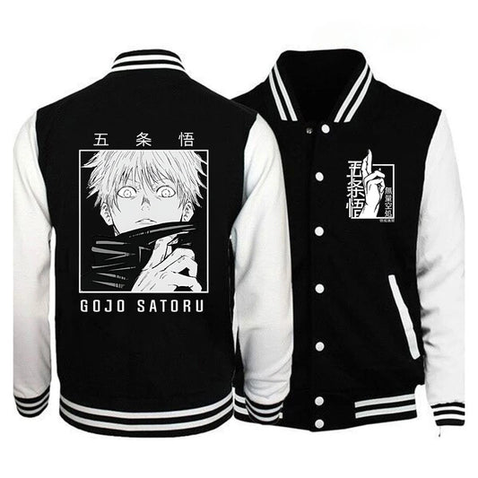 Anime New Gojo Satoru Baseball Jacket Shirt Men's Women's Fashion Street Style Elements Sweatshirt Baseball Uniform Coat