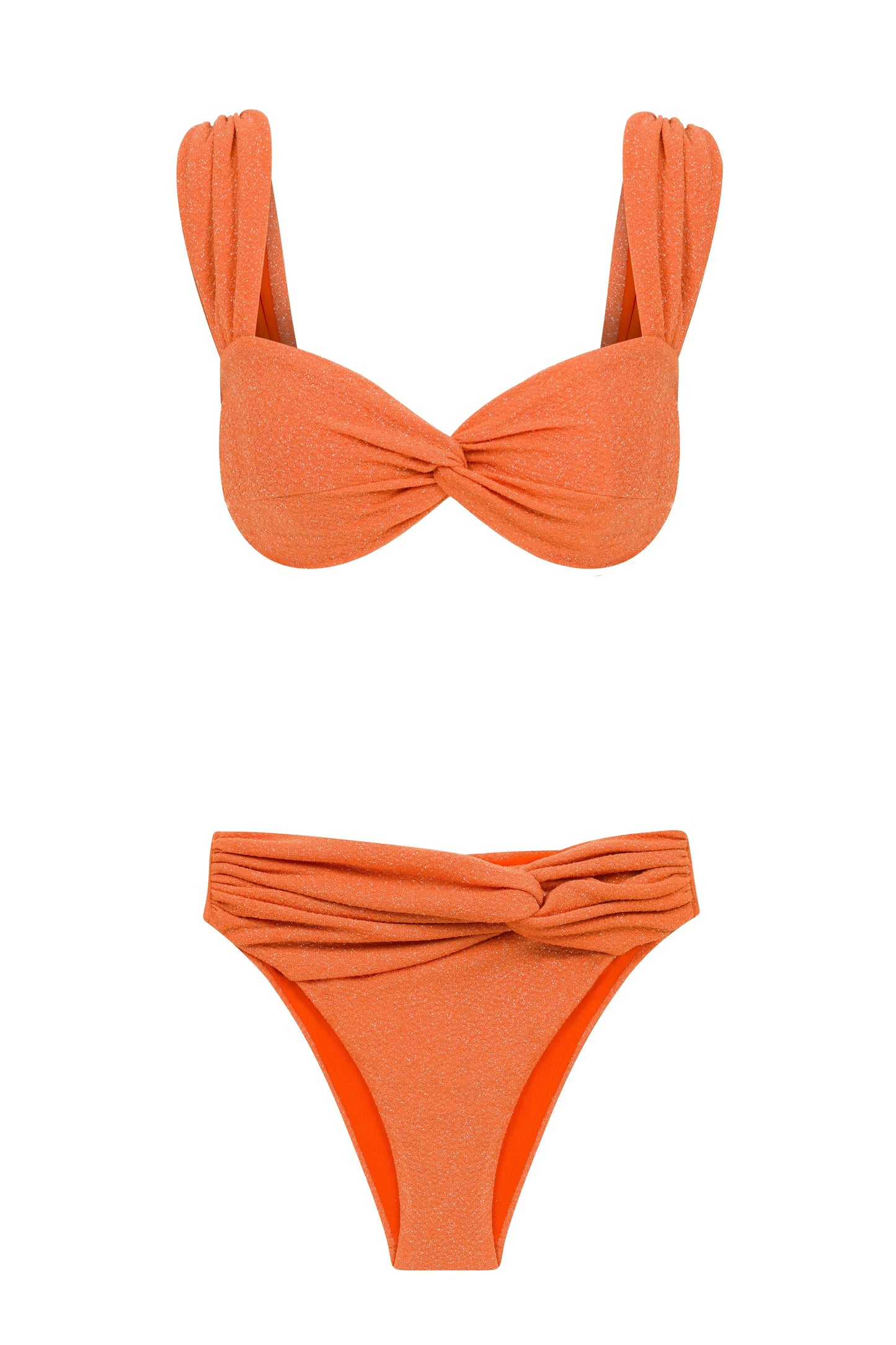 2025 Sexy Orange Bikini Set with Knot Straps Perfect for Summer Beachwear Pool Parties Special Occasions Stand Out This Summer