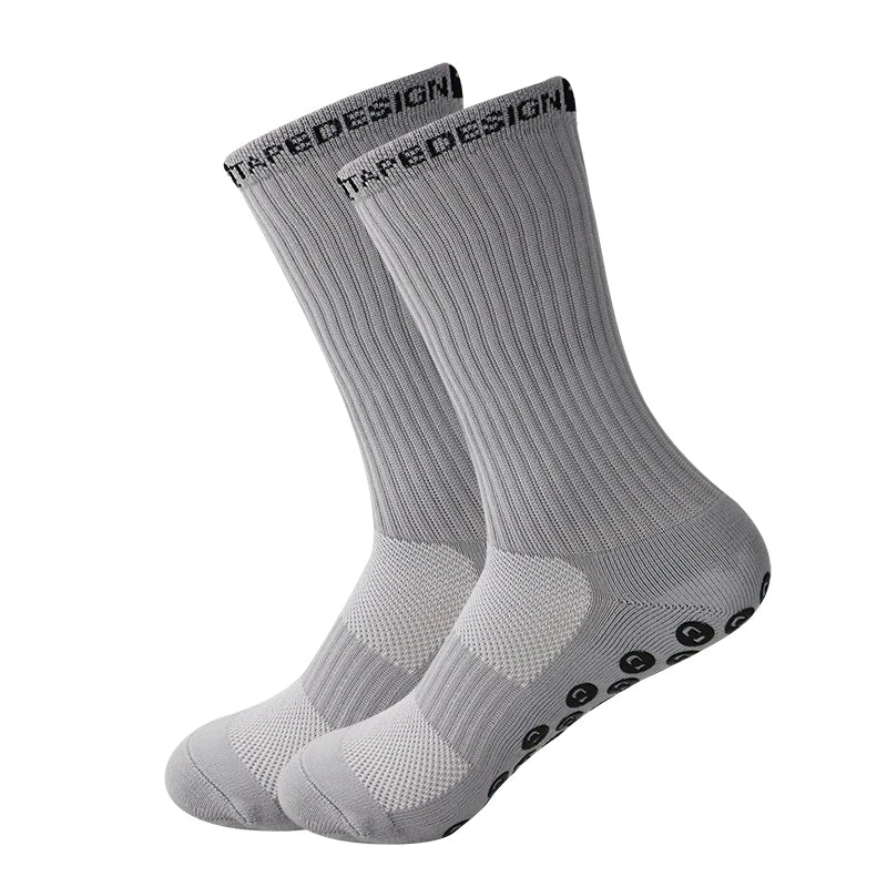 TD Anti-Slip Grip Socks Powerful Grip Football Socks Breathable Mens Sports Socks One Size Fits All