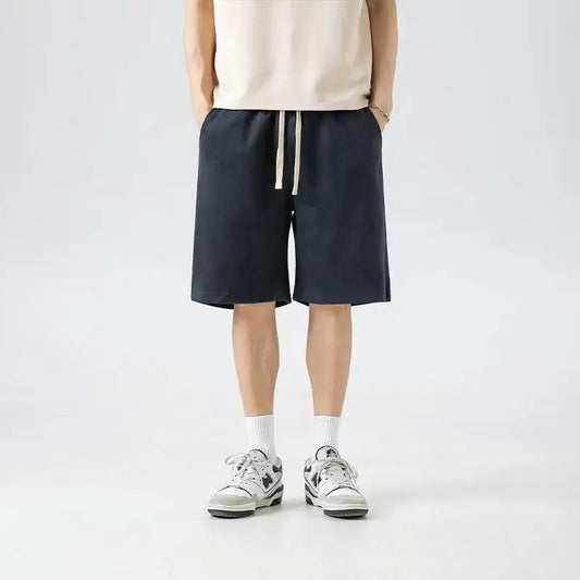 2024 American Suede Casual Shorts Men's Fashionable Summer Street Fashion All-Match Straight Loose Shorts
