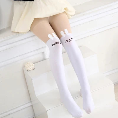 Spring autumn warm Baby Kids tights printing Cartoon Animal Bear pantyhose cats kitten Bunny Knee tattoo Student girls stocking