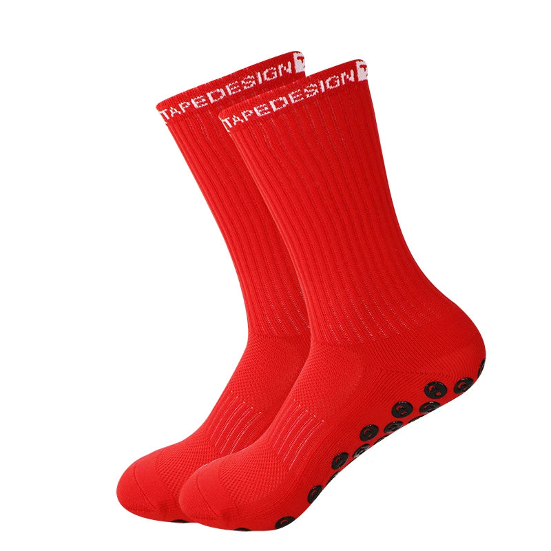 TD Anti-Slip Grip Socks Powerful Grip Football Socks Breathable Mens Sports Socks One Size Fits All