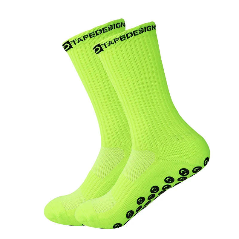 TD Anti-Slip Grip Socks Powerful Grip Football Socks Breathable Mens Sports Socks One Size Fits All