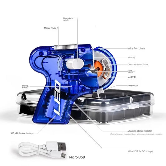 USB Electric Automatic Fishing Hook Tying Device Quick Tiers Tool for Lure Fishing Knot Machine