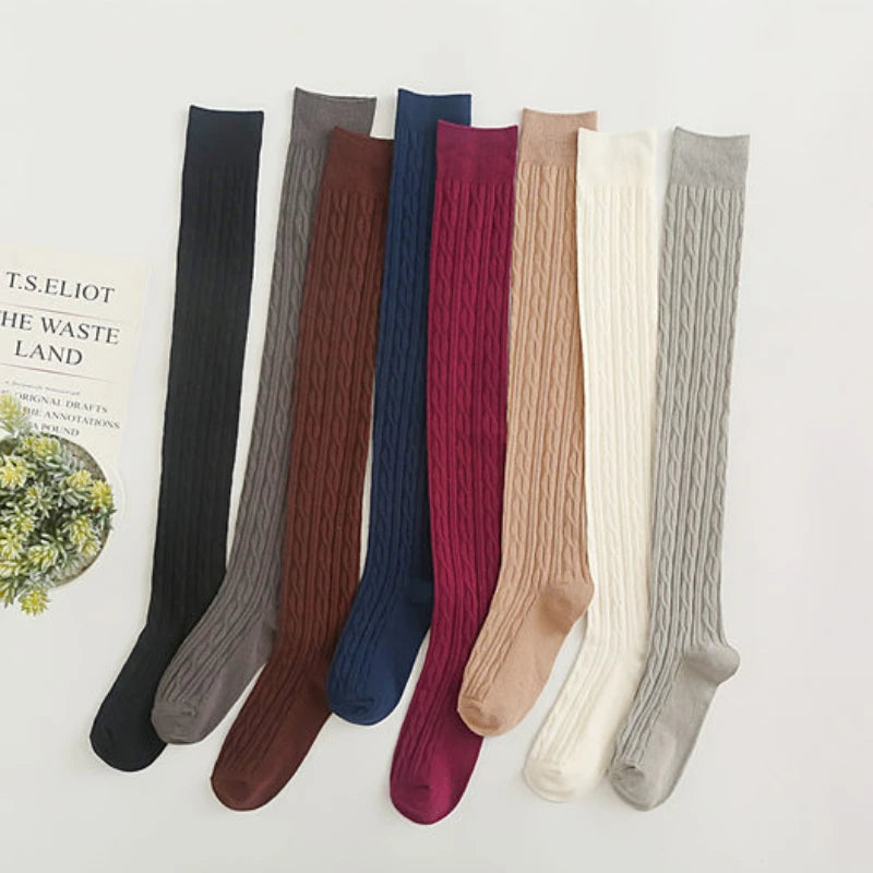 1 Pair of Cozy Thermal Over the Knee Knit Socks for Women Warm and Stylish Winter Socks with Thickened Material