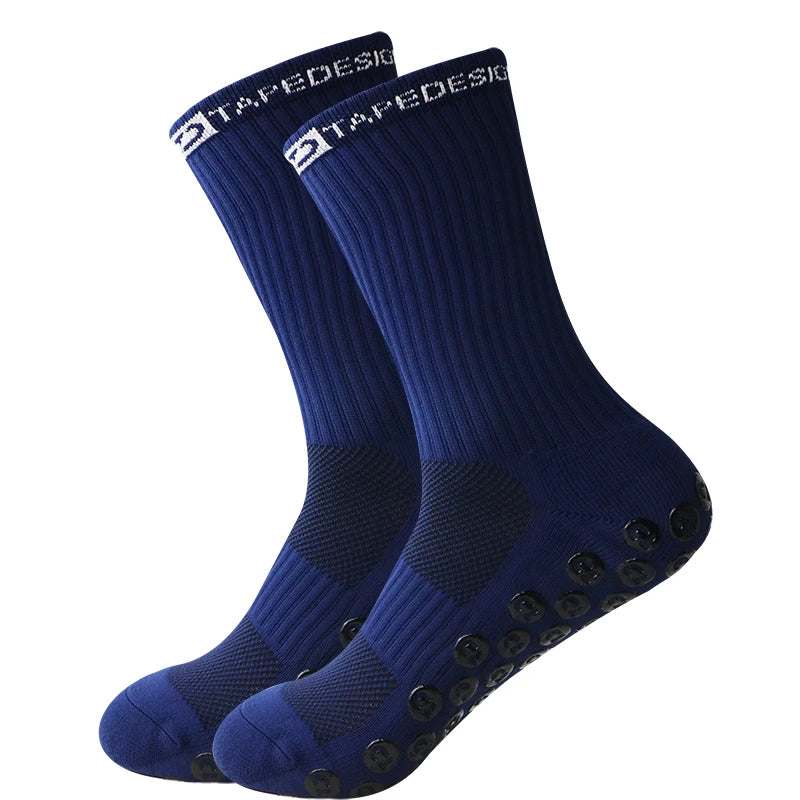 TD Anti-Slip Grip Socks Powerful Grip Football Socks Breathable Mens Sports Socks One Size Fits All