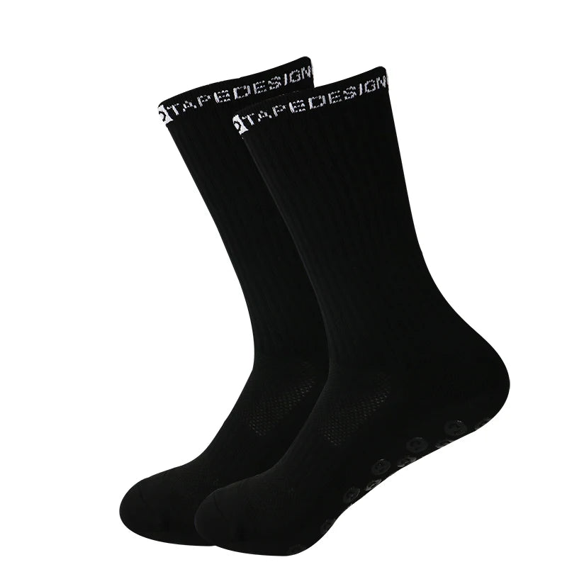 TD Anti-Slip Grip Socks Powerful Grip Football Socks Breathable Mens Sports Socks One Size Fits All