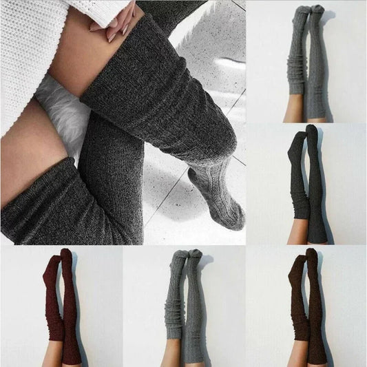 1 Pair of Cozy Thermal Over the Knee Knit Socks for Women Warm and Stylish Winter Socks with Thickened Material