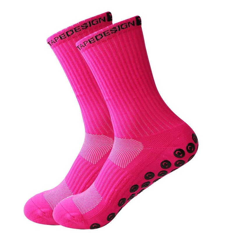 TD Anti-Slip Grip Socks Powerful Grip Football Socks Breathable Mens Sports Socks One Size Fits All