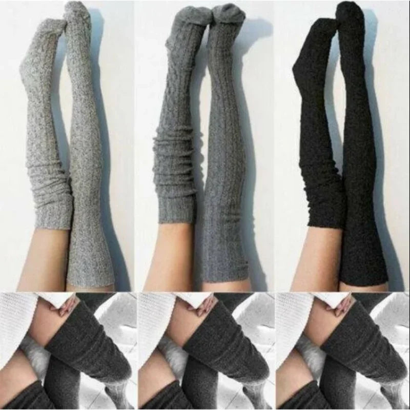 1 Pair of Cozy Thermal Over the Knee Knit Socks for Women Warm and Stylish Winter Socks with Thickened Material
