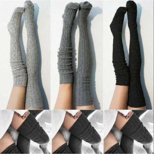 1 Pair of Cozy Thermal Over the Knee Knit Socks for Women Warm and Stylish Winter Socks with Thickened Material
